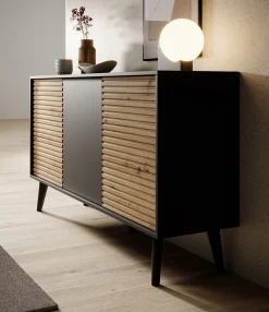 Palladium - Dressoir - Eiken/zwart - 154x39x83 cm