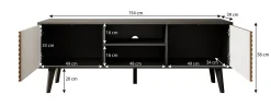 Palladium - TV-Meubel - Eiken/zwart - 154 cm