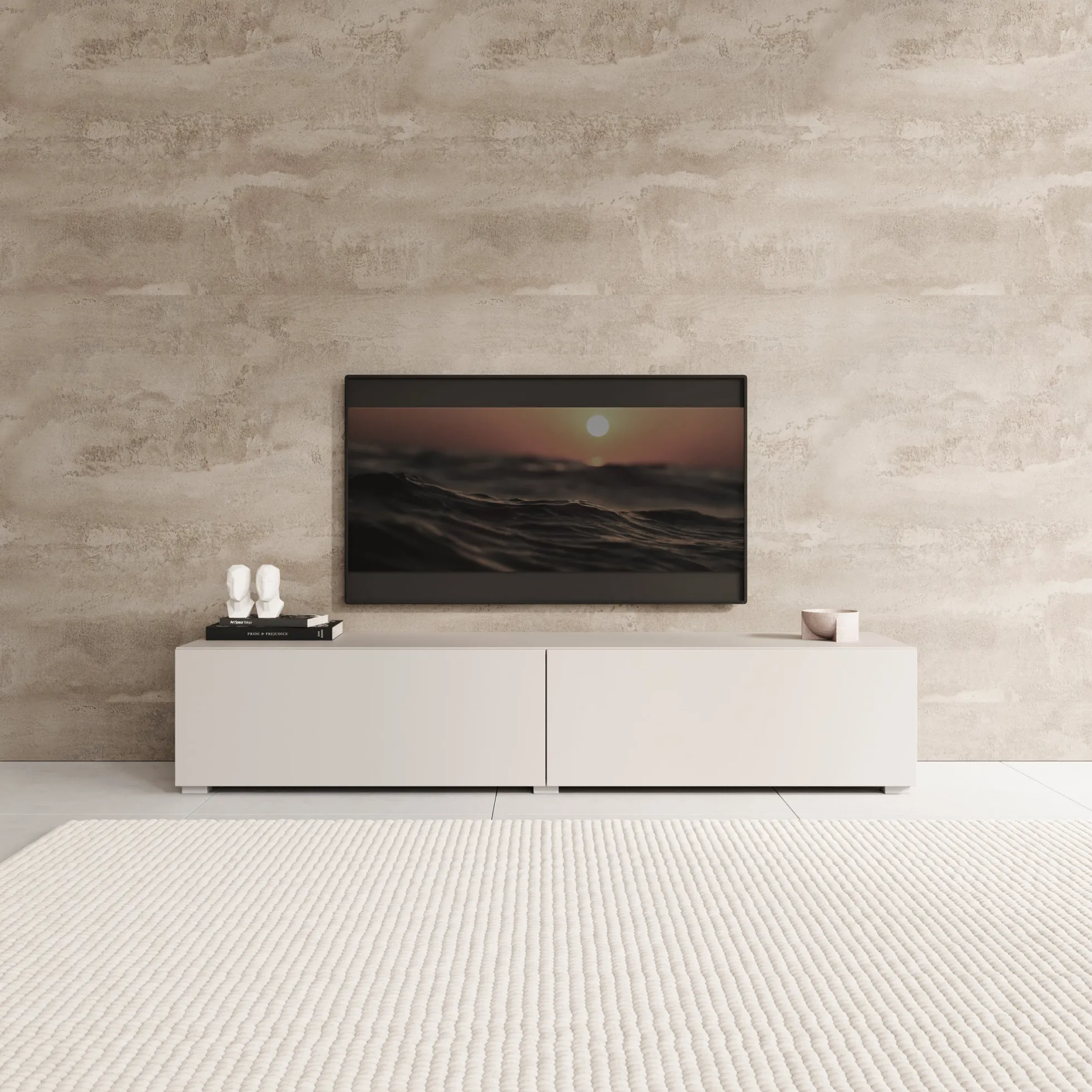 Palm - TV-Meubel - Beige - 160x40x30 cm