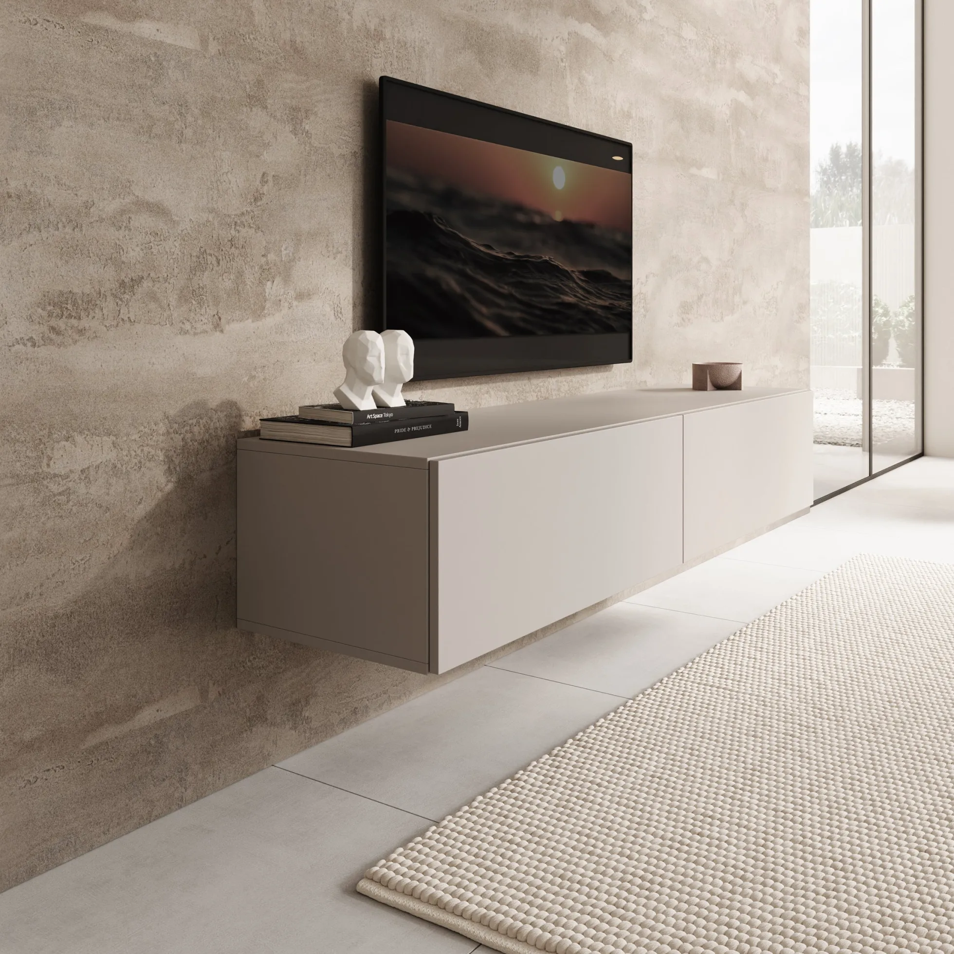 Palm - TV-Meubel - Beige - 160x40x30 cm