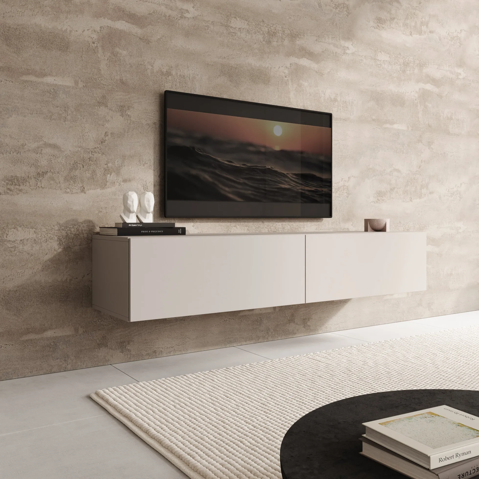 Palm - TV-Meubel - Beige - 160x40x30 cm