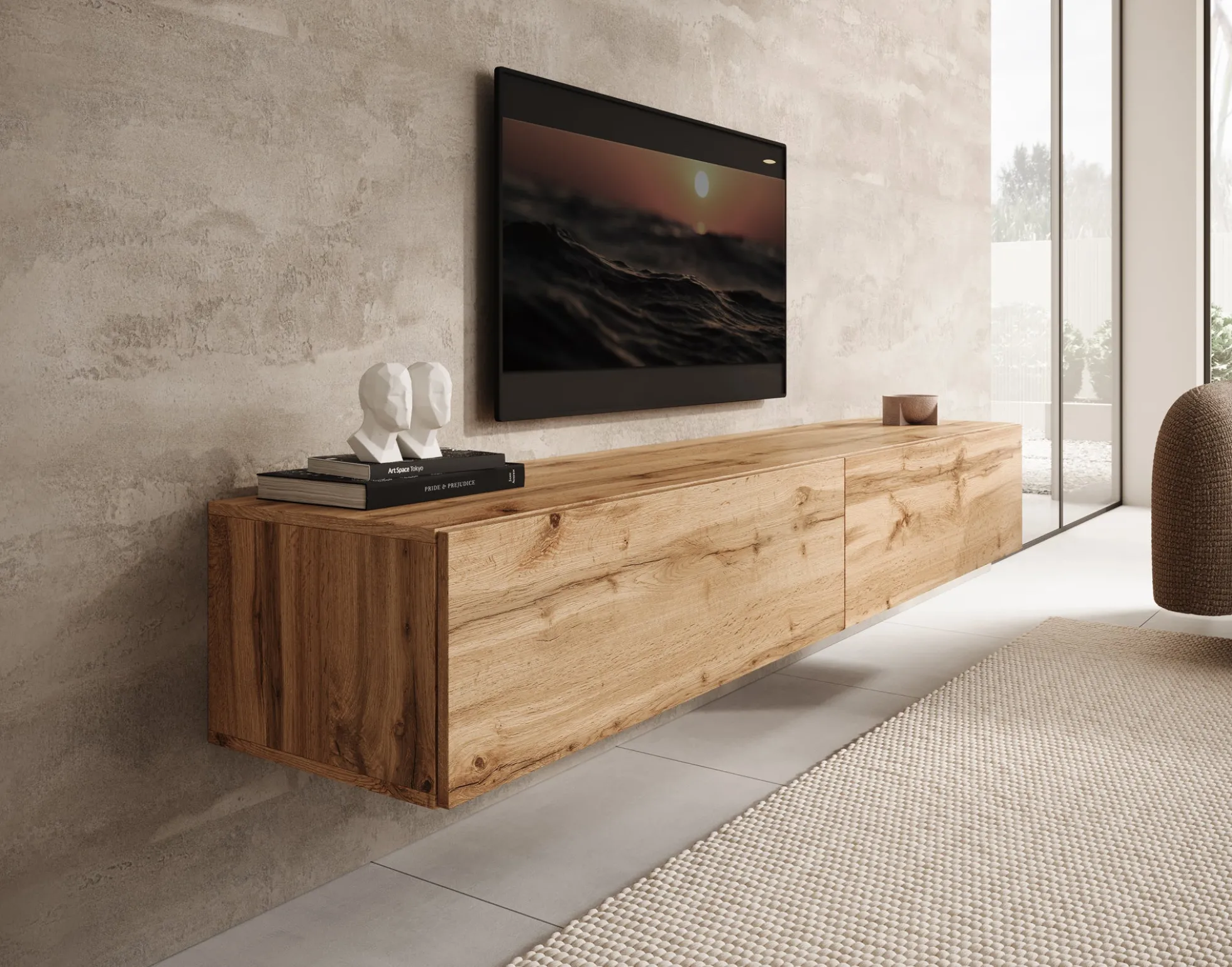 Palm - TV-Meubel - Eiken - 200x40x30 cm