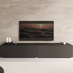 Palm - TV-Meubel - Mat zwart - 180x39x30 cm