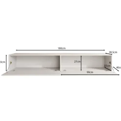 Palm - TV-Meubel - Mat zwart - 180x39x30 cm