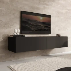 Palm - TV-Meubel - Mat zwart - 160x40x30 cm
