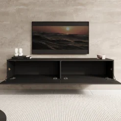 Palm - TV-Meubel - Mat zwart - 160x40x30 cm
