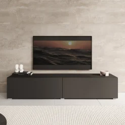 Palm - TV-Meubel - Mat zwart - 160x40x30 cm