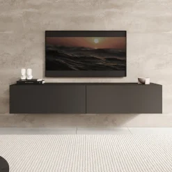 Palm - TV-Meubel - Mat zwart - 160x40x30 cm