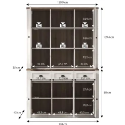 Parello 7 - Buffetkast - Wit/eiken - 130x43x199 cm