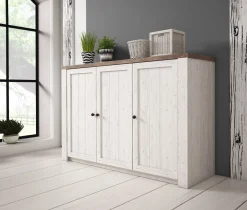 Parello 4 - Dressoir - Wit/eiken - 130x43x88 cm
