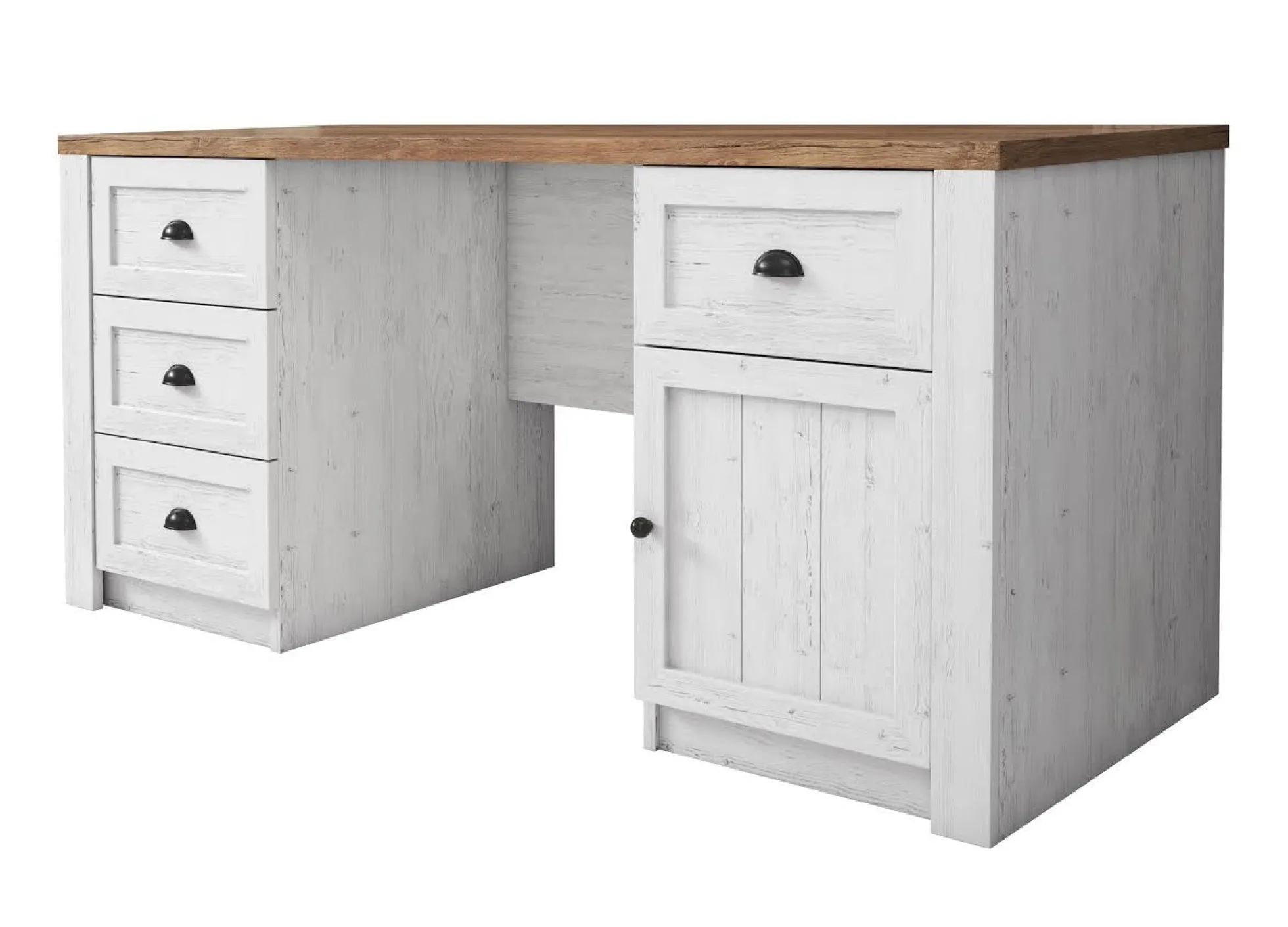 Parello - Bureau - Wit/eiken - 160x67 cm