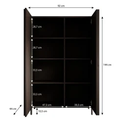 Paz - Dressoir - Donker eiken - 92x44x144 cm