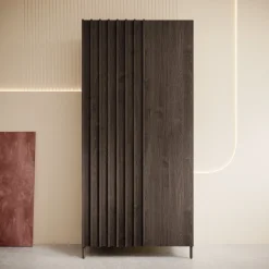 Paz - Kledingkast 2-deurs - Donker bruin - 92x54x196 cm