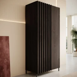 Paz - Kledingkast 2-deurs - Donker bruin - 92x54x196 cm