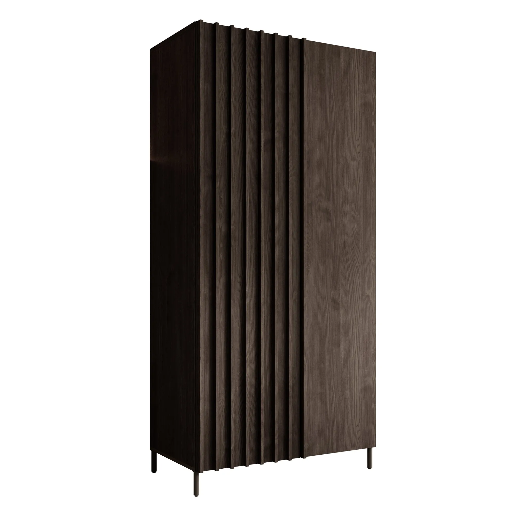 Paz - Kledingkast 2-deurs - Donker bruin - 92x54x196 cm
