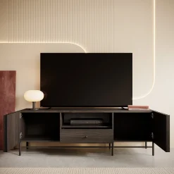 Paz - TV-Meubel met 2 deuren - Donker eiken - 165 cm