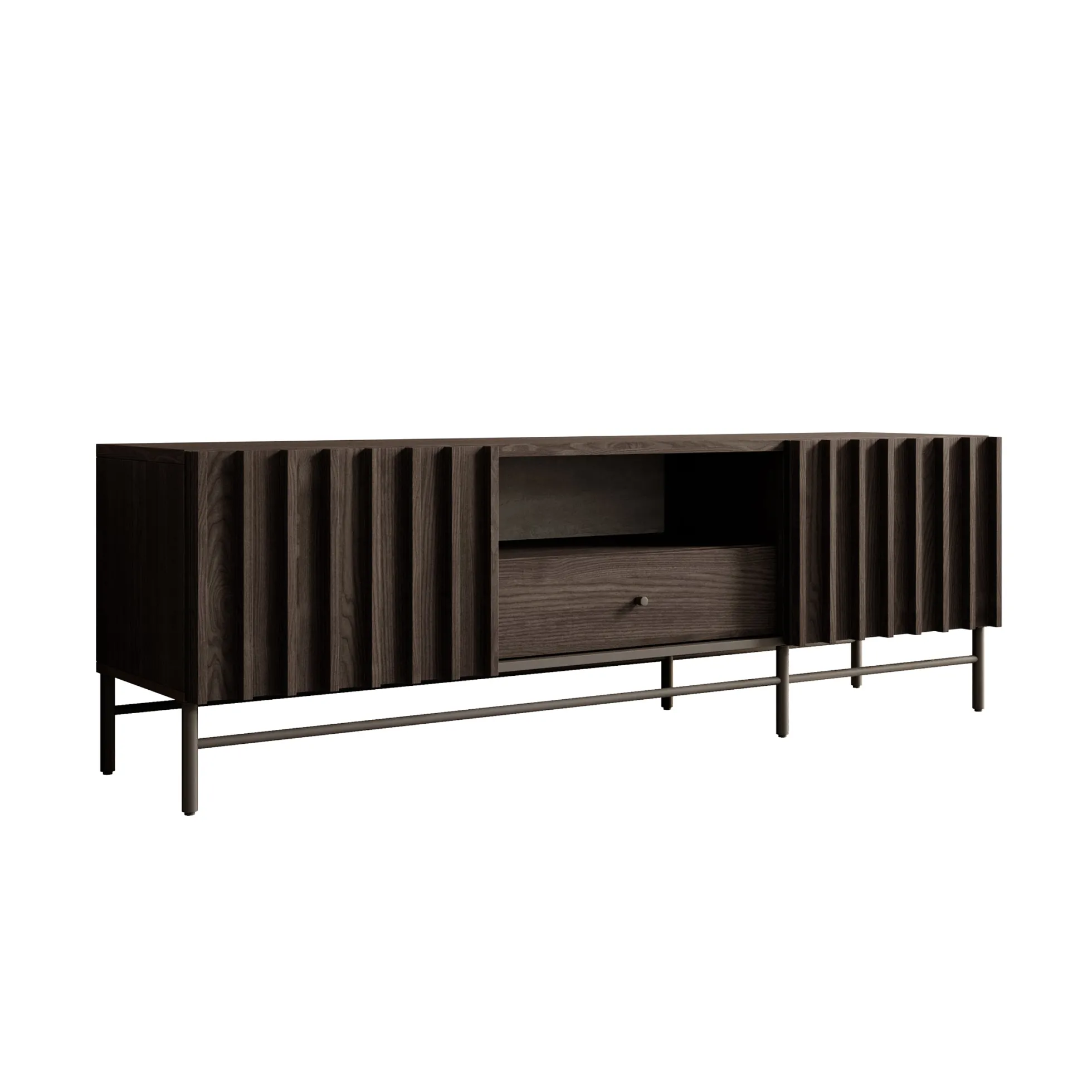 Paz - TV-Meubel met 2 deuren - Donker eiken - 165 cm