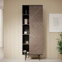 Pedro - Boekenkast - Donker eiken/zwart eiken - 70x41x190 cm