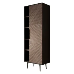 Pedro - Boekenkast - Donker eiken/zwart eiken - 70x41x190 cm