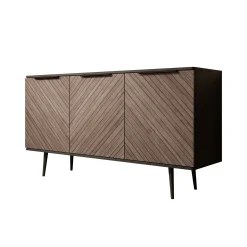 Pedro - Dressoir - Donker eiken/zwart - 150x41x80 cm