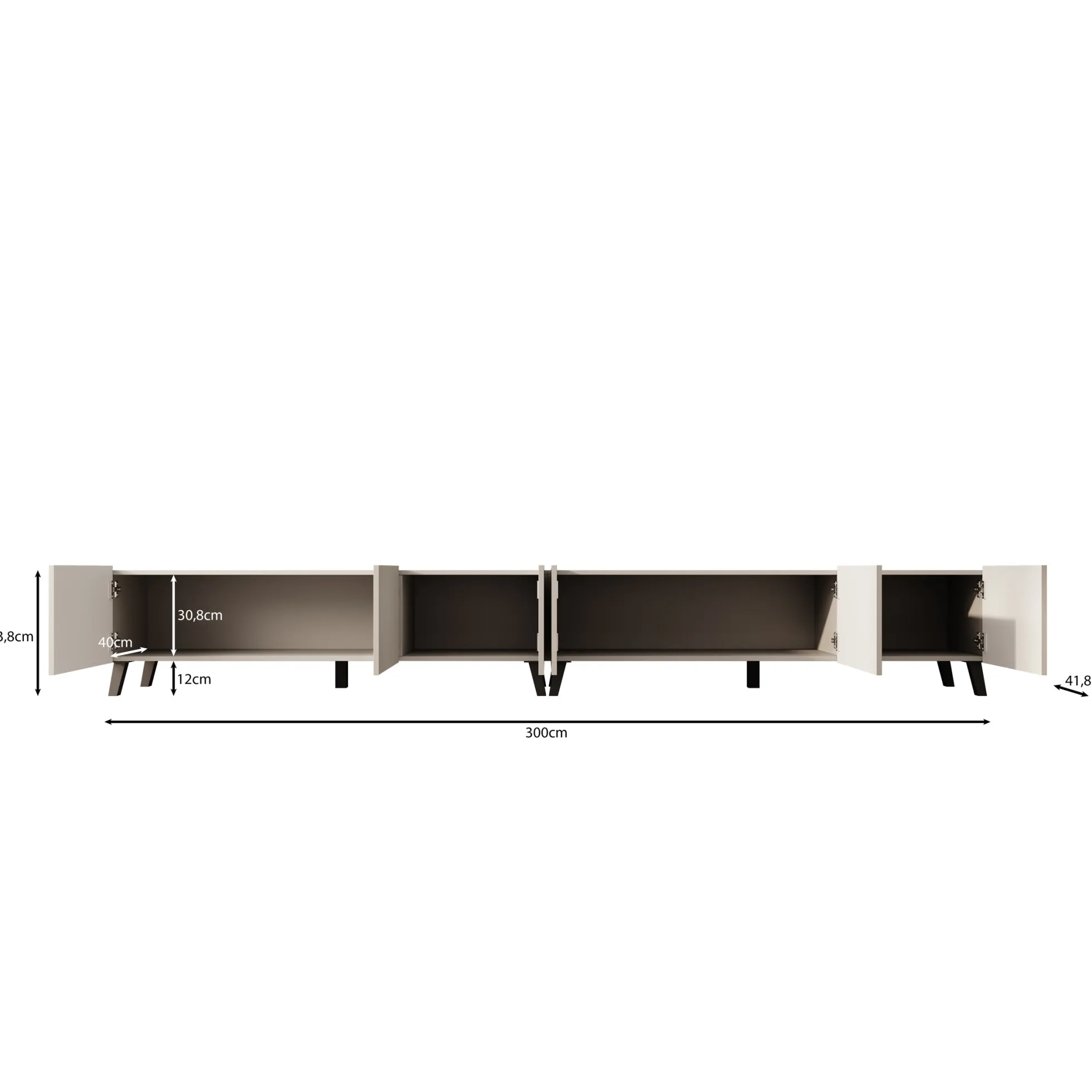 Pepinos 2 - TV-Meubel - Beige - 300x42x44 cm