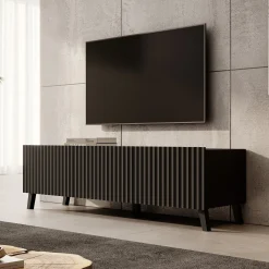 Pepinos 2 - TV-Meubel - Mat zwart - 150x42x44 cm