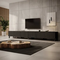 Pepinos 2 - TV-Meubel - Mat zwart - 300x42x44 cm