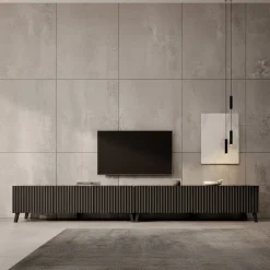 Pepinos 2 - TV-Meubel - Mat zwart - 300x42x44 cm