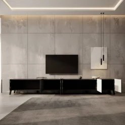 Pepinos 2 - TV-Meubel - Mat zwart - 300x42x44 cm