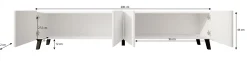 Pepinos 2 - TV-Meubel - Mat zwart - 200x42x44 cm