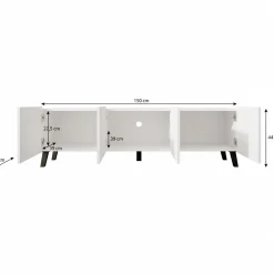 Pepinos 2 - TV-Meubel - Wit - 150x42x44 cm