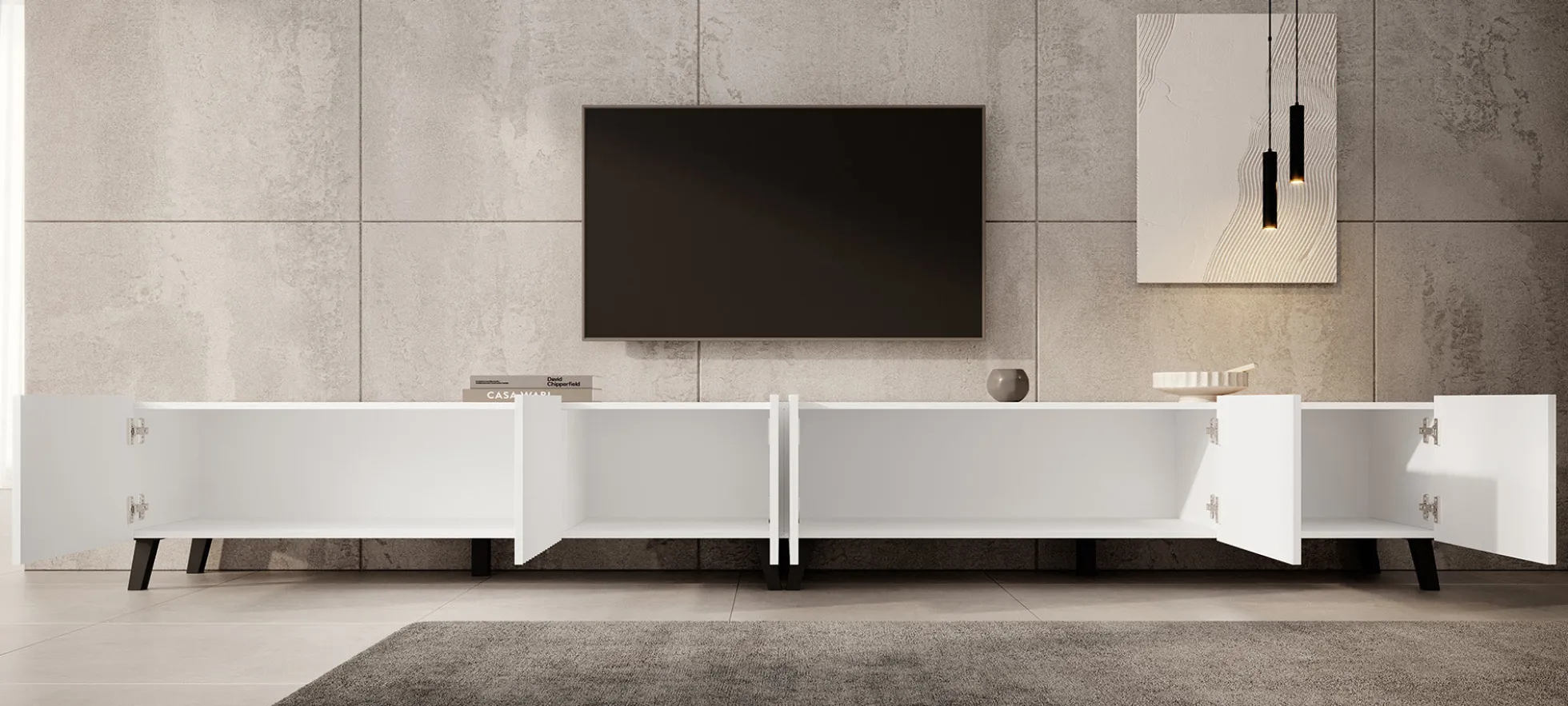 Pepinos 2 - TV-Meubel - Wit - 300x42x44 cm