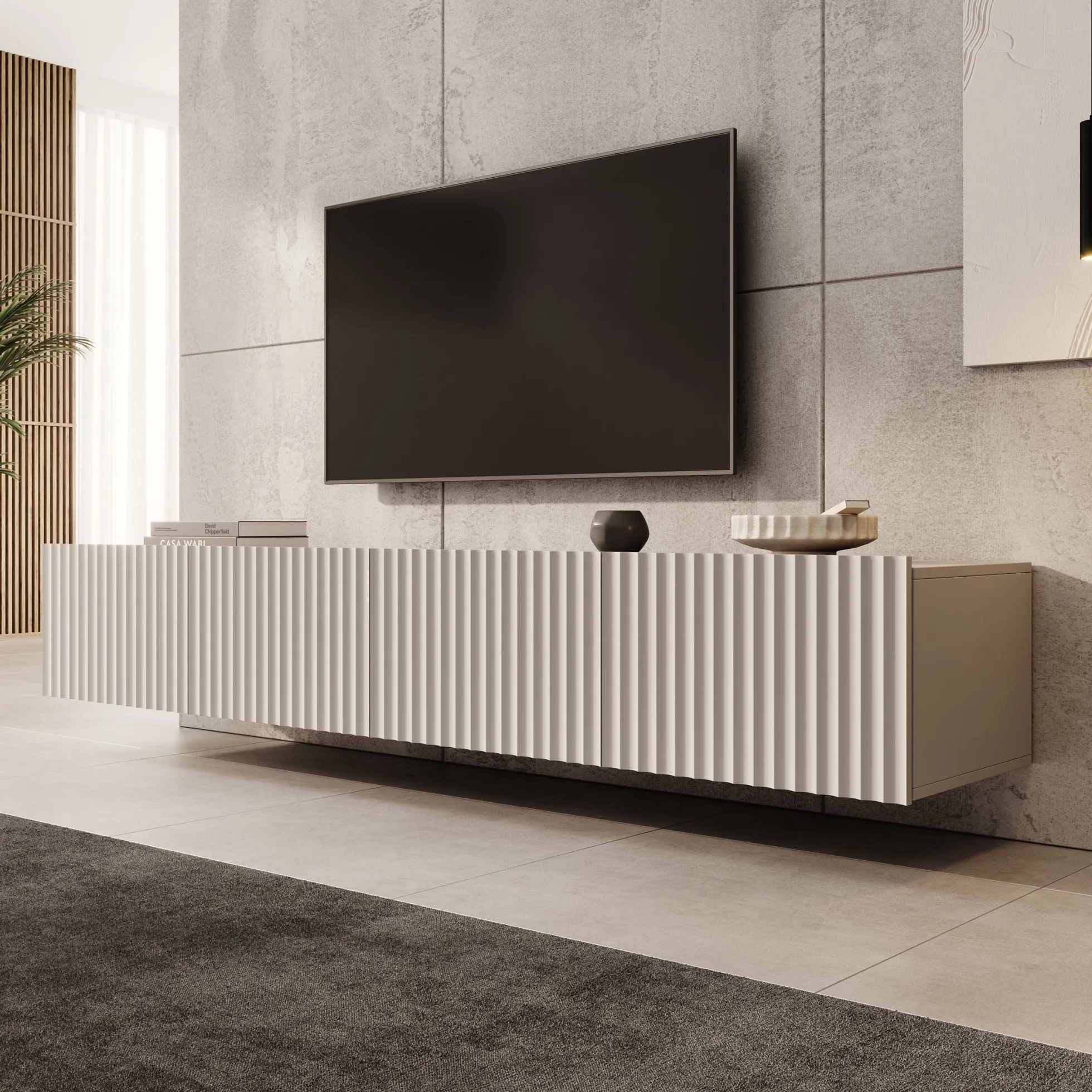 Pepinos - TV-Meubel - Beige - 200x42x33cm