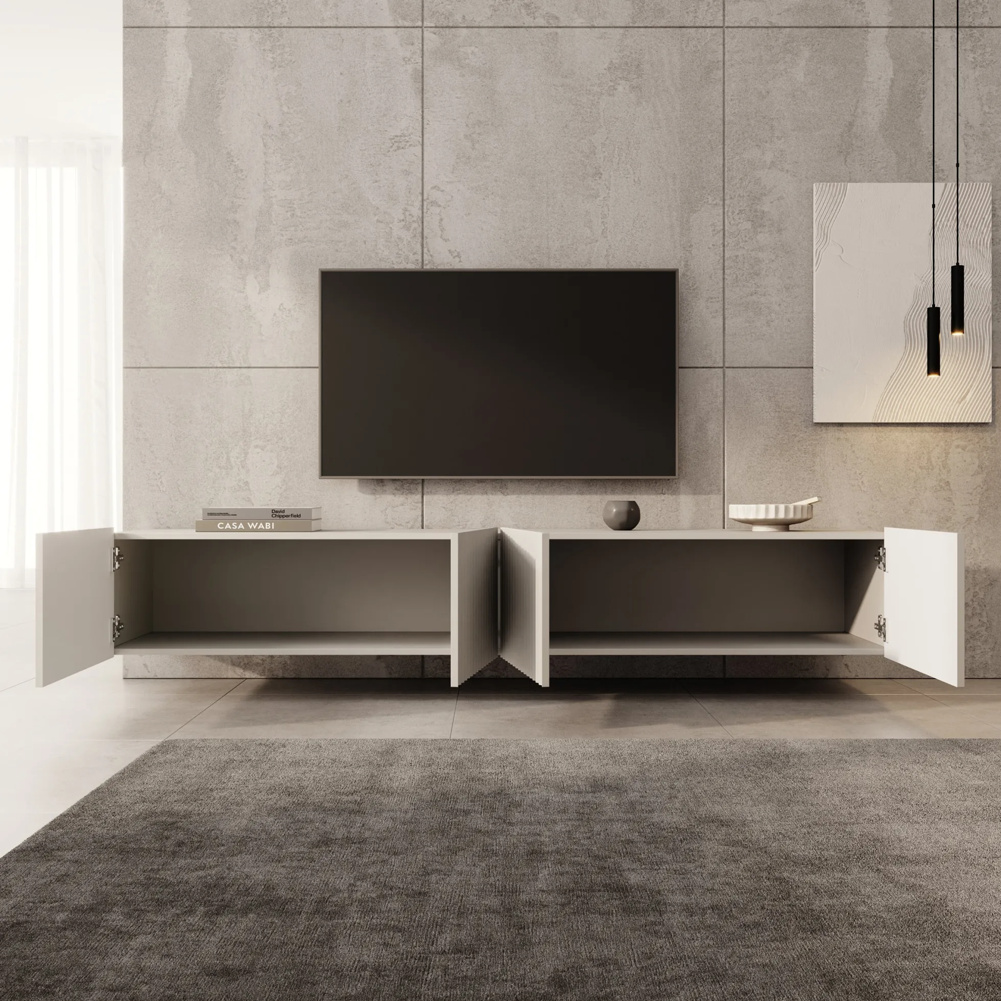 Pepinos - TV-Meubel - Beige - 200x42x33cm