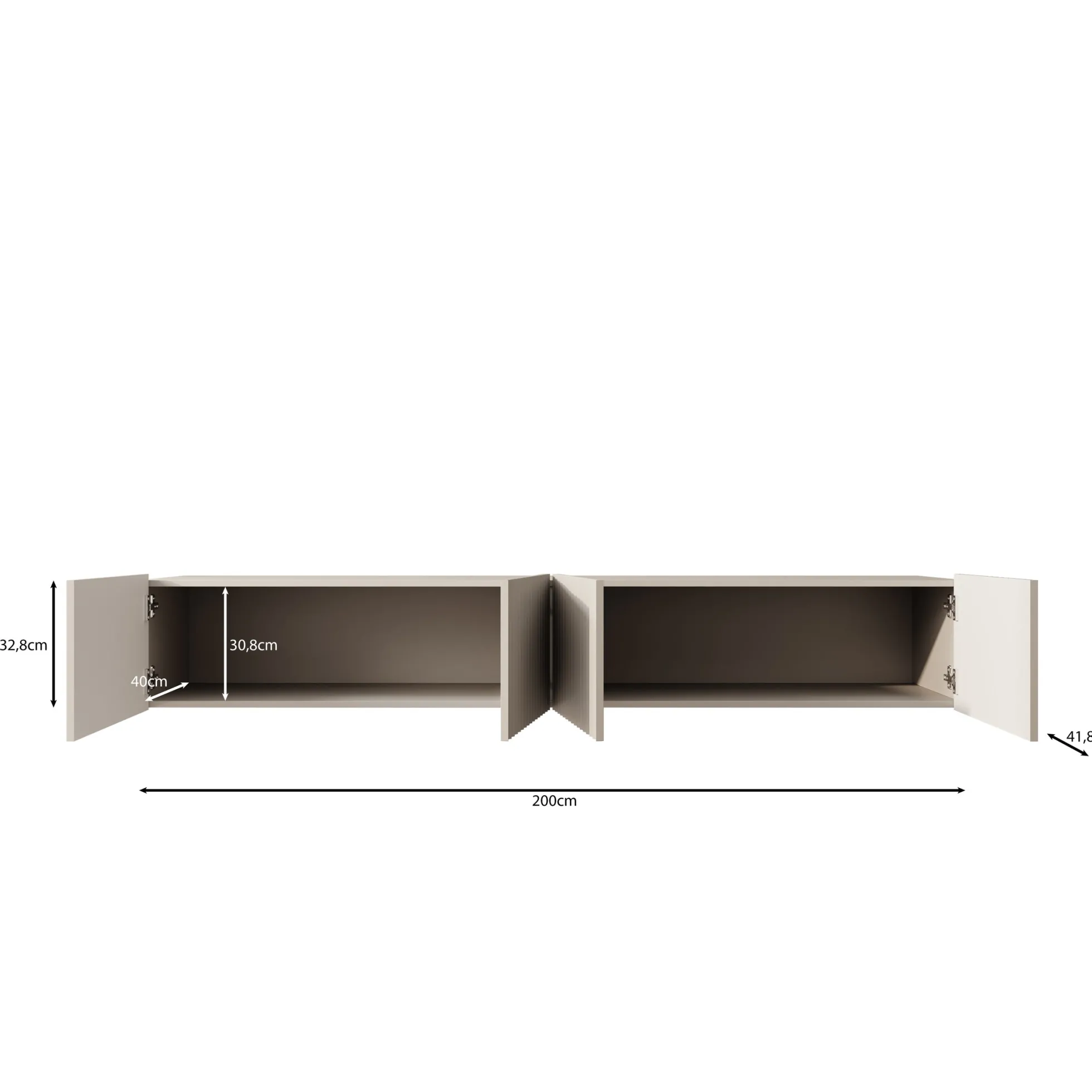 Pepinos - TV-Meubel - Beige - 200x42x33cm