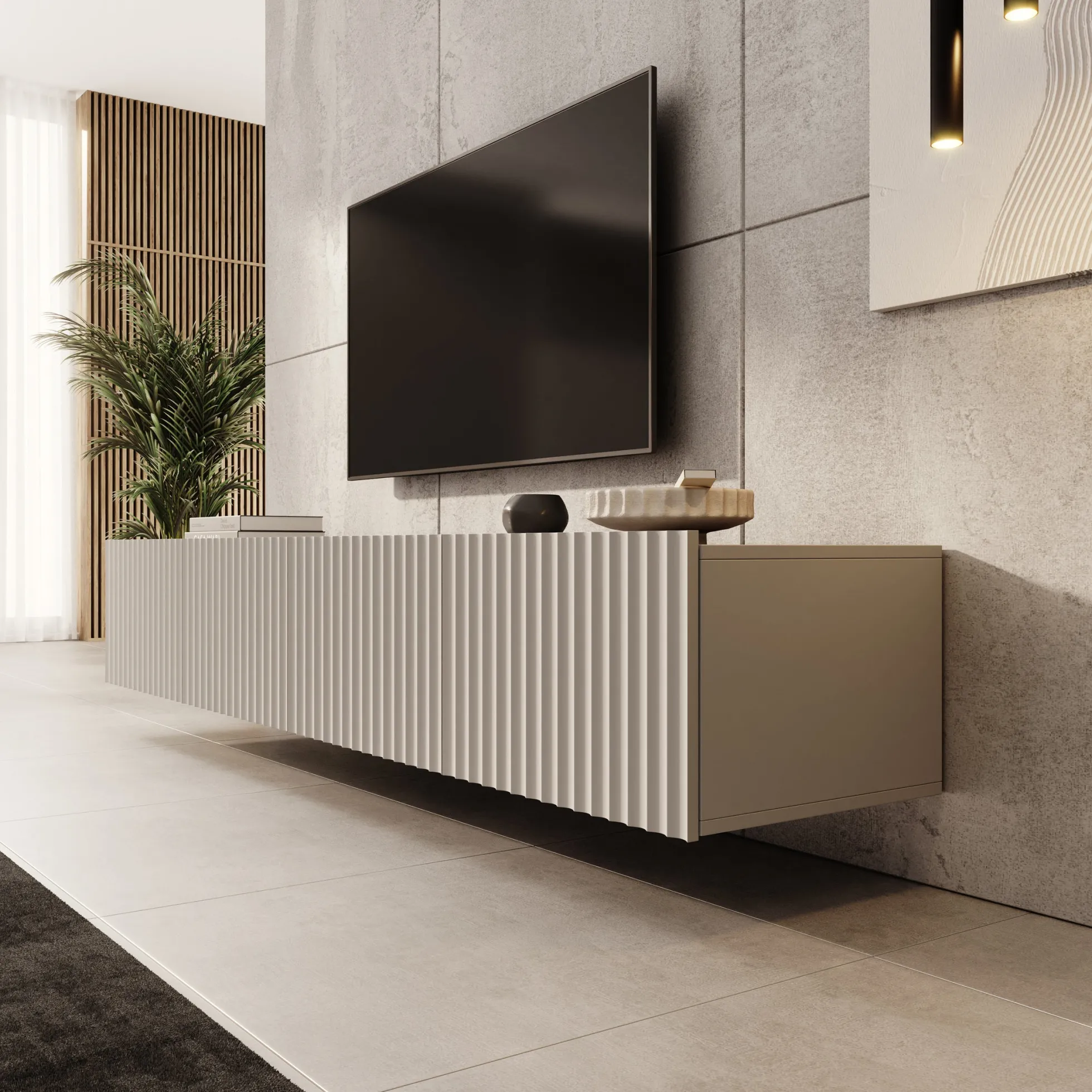 Pepinos - TV-Meubel - Beige - 200x42x33cm