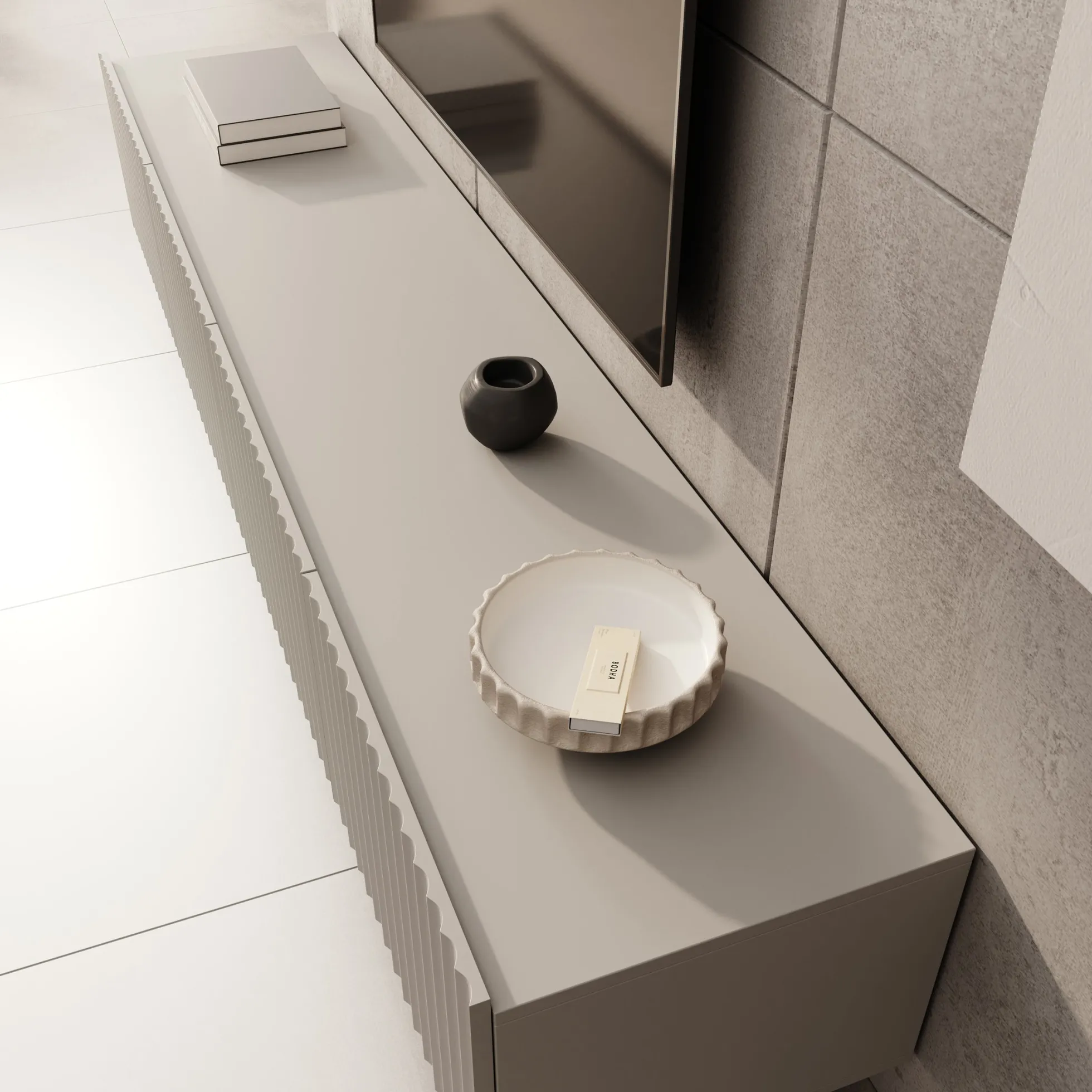 Pepinos - TV-Meubel - Beige - 200x42x33cm