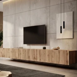 Pepinos - TV-Meubel - Eiken - 300x42x33 cm