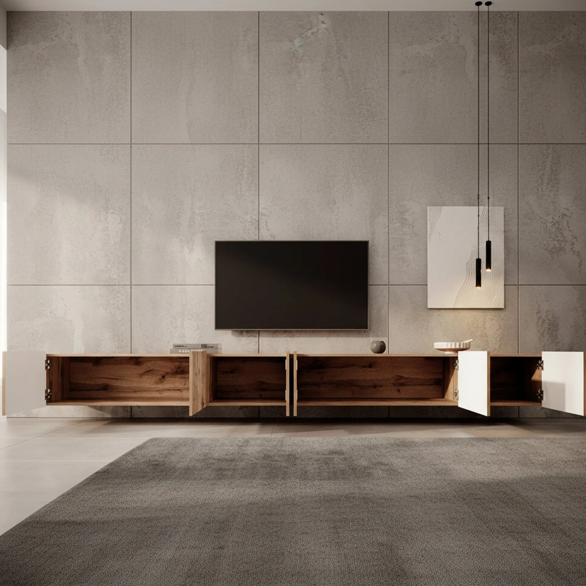 Pepinos - TV-Meubel - Eiken - 300x42x33 cm