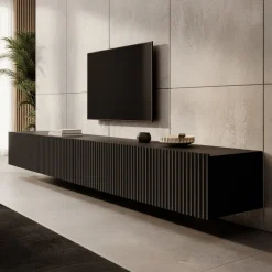 Pepinos - TV-Meubel - Mat zwart - 300x42x33 cm