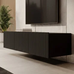 Pepinos - TV-Meubel - Mat zwart - 150x42x33 cm