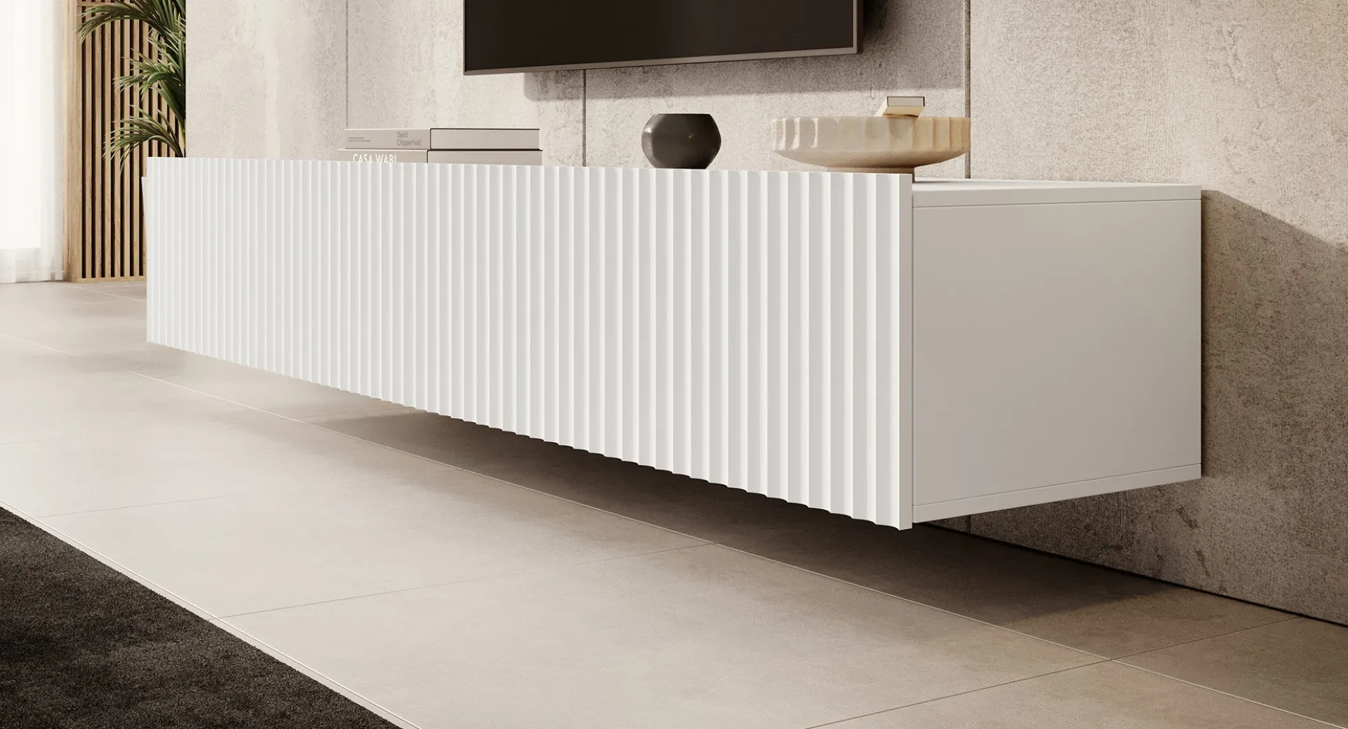 Pepinos - TV-Meubel - Wit - 200x42x33 cm