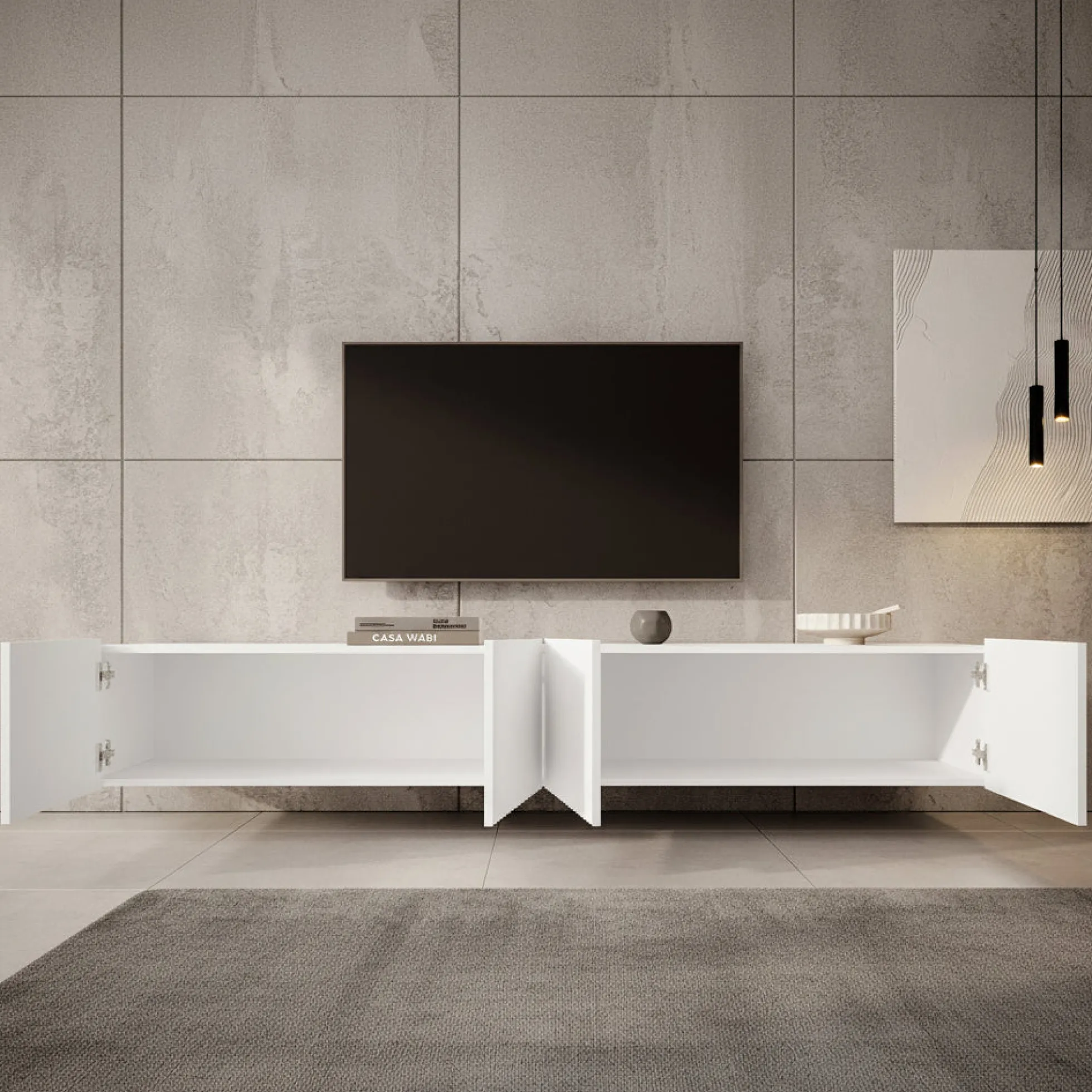 Pepinos - TV-Meubel - Wit - 200x42x33 cm