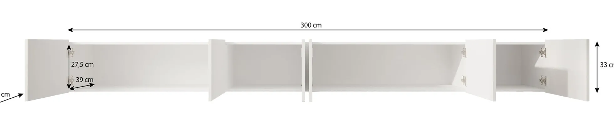 Pepinos - TV-Meubel - Wit - 300x42x33 cm