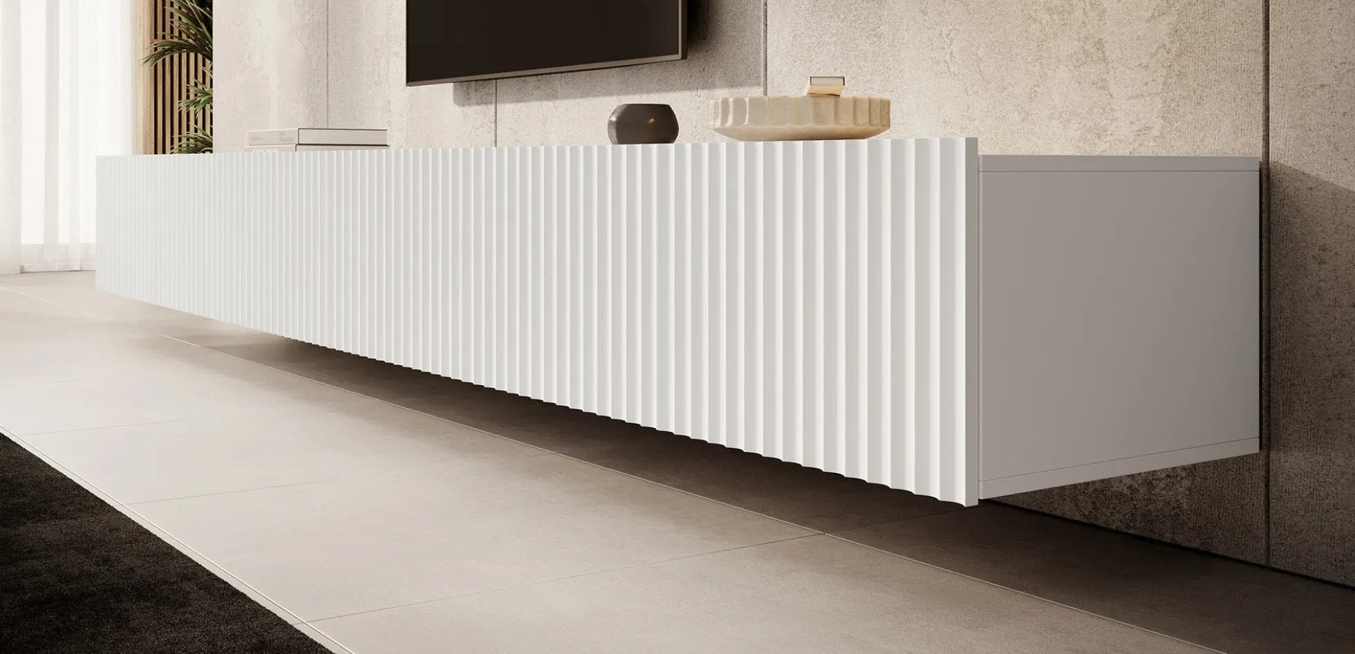 Pepinos - TV-Meubel - Wit - 300x42x33 cm