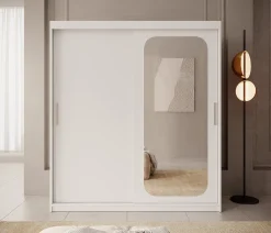 Pete - Kledingkast met schuifdeuren - Wit - 180x62x200 cm