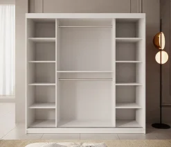 Pete - Kledingkast met schuifdeuren - Wit - 200x62x200 cm