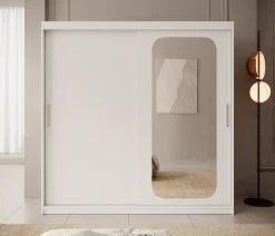 Pete - Kledingkast met schuifdeuren - Wit - 200x62x200 cm