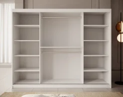 Pete - Kledingkast met schuifdeuren - Wit - 250x62x200 cm