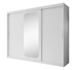 Pete - Kledingkast met schuifdeuren - Wit - 250x62x200 cm